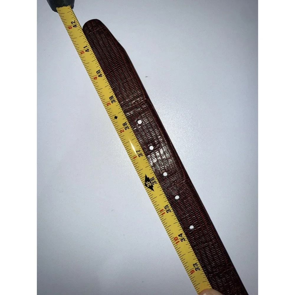 Joseph Abboud Leather Belt Mens 36 Brown Crocodile Embossed‎ Solid Brass Buckle